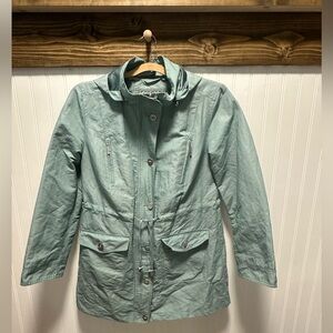 Per Una Marks and Spencer Sage/Jade Green Utility Jacket raincoat sz 12